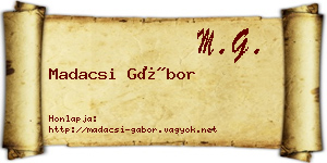 Madacsi Gábor névjegykártya