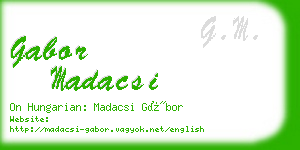 gabor madacsi business card